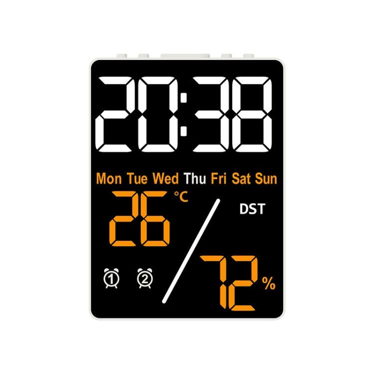 Multifunctional Temperature / Humidity Display Electronic Alarm Clock, Color: Orange White by bashfashion