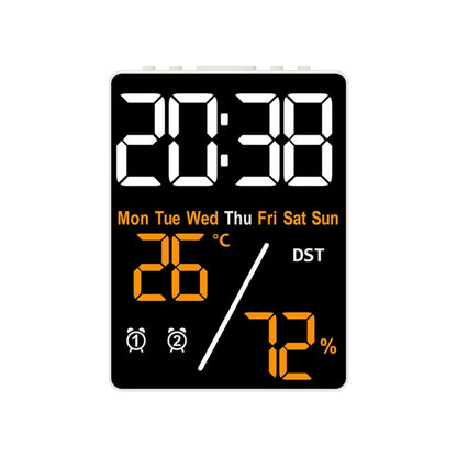 Multifunctional Temperature / Humidity Display Electronic Alarm Clock, Color: Orange White by bashfashion