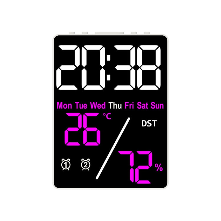 Multifunctional Temperature / Humidity Display Electronic Alarm Clock, Color: Rose Red White by bashfashion