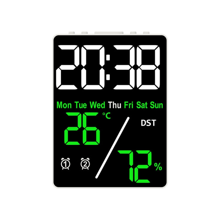 Multifunctional Temperature / Humidity Display Electronic Alarm Clock, Color: Green White by bashfashion