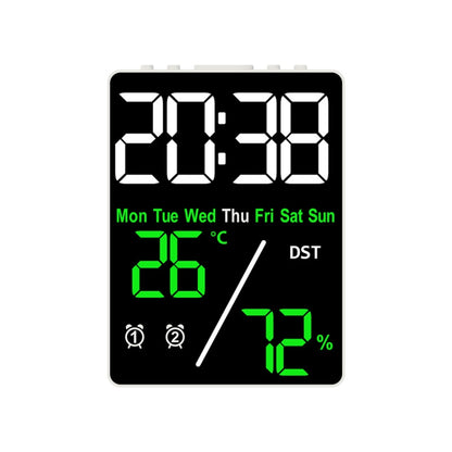 Multifunctional Temperature / Humidity Display Electronic Alarm Clock, Color: Green White by bashfashion