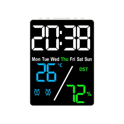 Multifunctional Temperature / Humidity Display Electronic Alarm Clock, Color: Three-color White by bashfashion