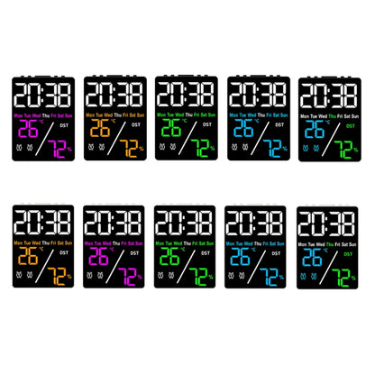 Multifunctional Temperature / Humidity Display Electronic Alarm Clock, Color: Rose Red White by bashfashion