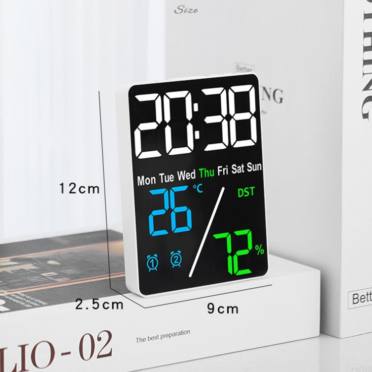 Multifunctional Temperature / Humidity Display Electronic Alarm Clock, Color: Three-color Black by bashfashion