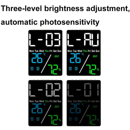 Multifunctional Temperature / Humidity Display Electronic Alarm Clock, Color: Three-color Black by bashfashion