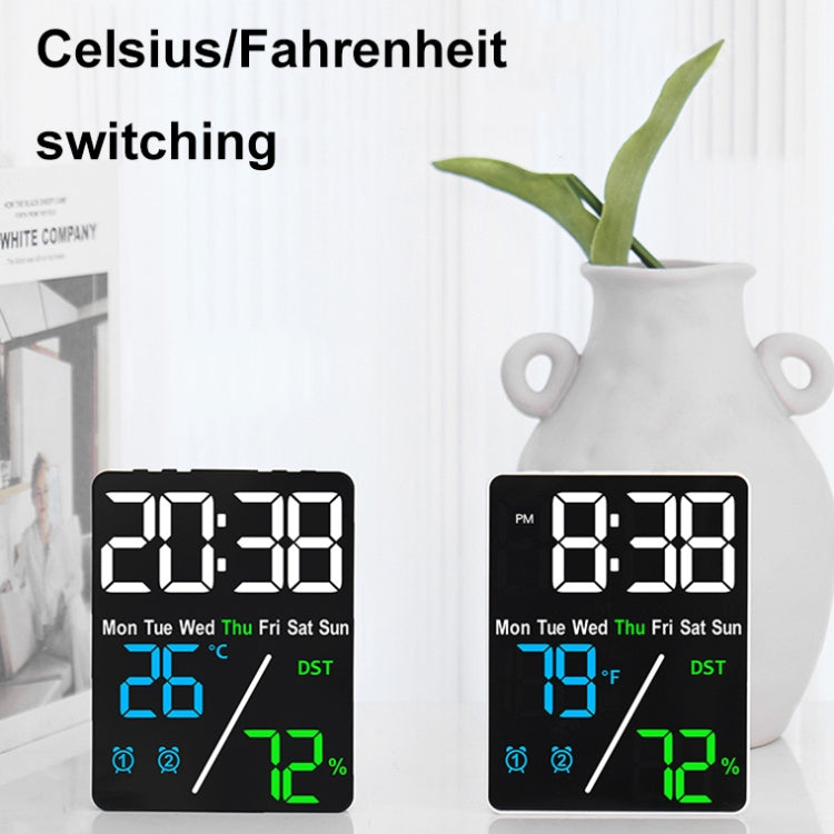 Multifunctional Temperature / Humidity Display Electronic Alarm Clock, Color: Green Black by bashfashion