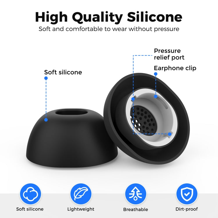 For Samsung Galaxy Buds3 Pro AhaStyle WG173 Earphone Silicone Earbuds, Size: M(Black) by AhaStyle