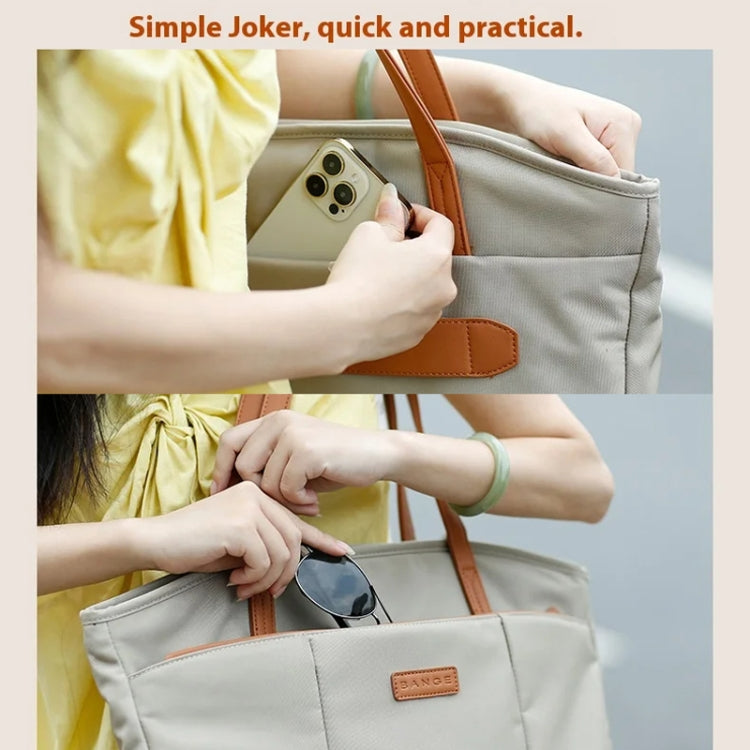 BANGE BG-6803 Ladies Commuter Tote Bag Digital Laptop Bag Large Capacity Handbag(Khaki) by BANGE