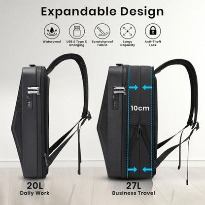 BANGE BG-2956 Expandable Hard Shell Computer Bag Men Business Backpack(Black) by BANGE