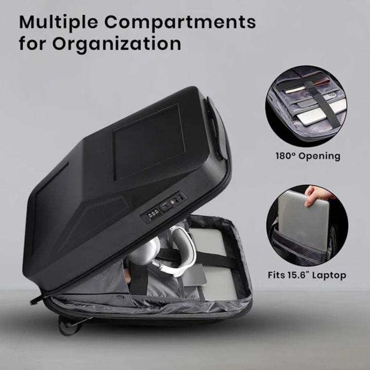 BANGE BG-2956 Expandable Hard Shell Computer Bag Men Business Backpack(Black) by BANGE