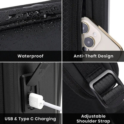 BANGE BG-2956 Expandable Hard Shell Computer Bag Men Business Backpack(Black) by BANGE