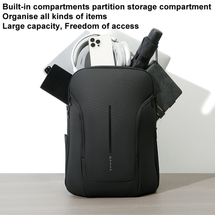 BANGE BG-8013 Men Business Backpack Commuter Laptop Shoulder Bag(Black) by BANGE