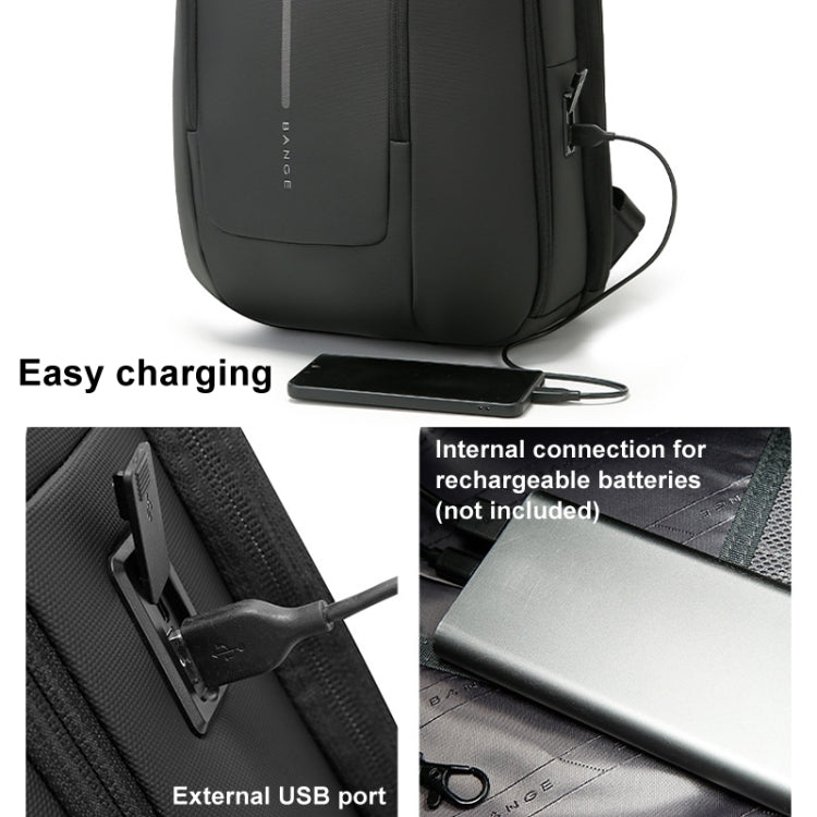 BANGE BG-8013 Men Business Backpack Commuter Laptop Shoulder Bag(Gray) by BANGE