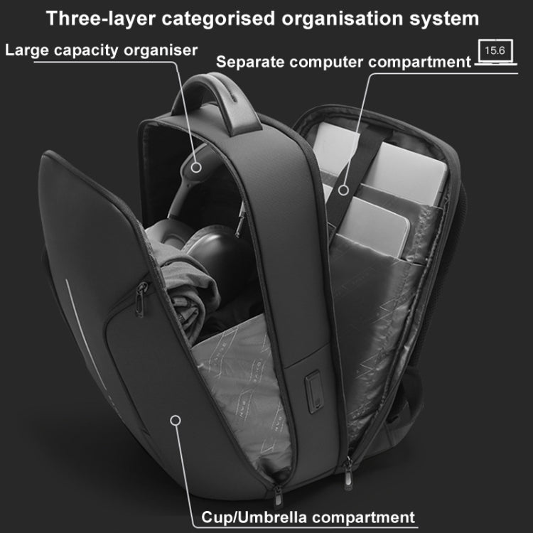 BANGE BG-8013 Men Business Backpack Commuter Laptop Shoulder Bag(Gray) by BANGE