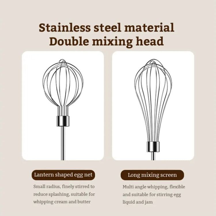 Rotary Folding Double-head Electric Home Egg Beater Fully Automatic Wireless Baking Mixer(Black) by bashfashion