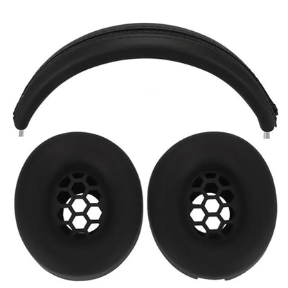 For Beats Studio Pro Headphones Silicone Ear Cushion + Headband Cover Set(Black) by bashfashion