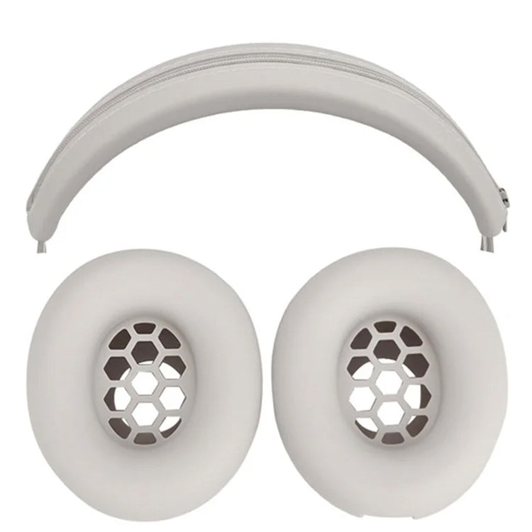 For Beats Studio Pro Headphones Silicone Ear Cushion + Headband Cover Set(Beige) by bashfashion