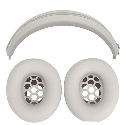 For Beats Studio Pro Headphones Silicone Ear Cushion + Headband Cover Set(Beige) by bashfashion