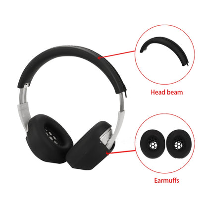 For Beats Studio Pro Headphones Silicone Ear Cushion + Headband Cover Set(Deep Blue) by bashfashion