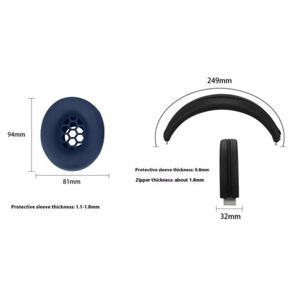 For Beats Studio Pro Headphones Silicone Ear Cushion + Headband Cover Set(Beige) by bashfashion