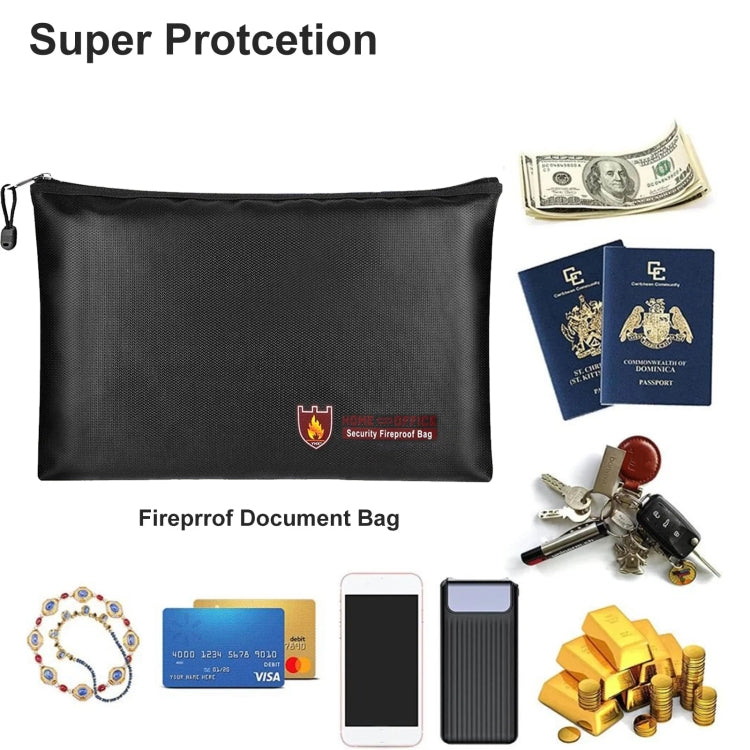 11.4x7.9in Fireproof Waterproof Document And Money Bag Cash Envelope For Jewelry Passport Valuables by bashfashion