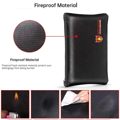 10.6x6.3in Fireproof Waterproof Document And Money Bag Cash Envelope For Jewelry Passport Valuables by bashfashion