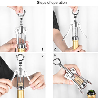 Wine Corkscrew Beer Opener Multifunctional Wine Opening Tool, Style: 447-Silver by bashfashion