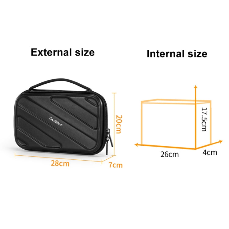 Cwatcun D163 Photography Accessories Organiser EVA Hard Shell Drop-proof Clutch Portable Digital Bag(Black) by Cwatcun