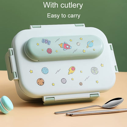 316 Stainless Steel Insulated Lunch Box Children Portable Compartment Lunch Case, Style: Blue 2 Grids by bashfashion