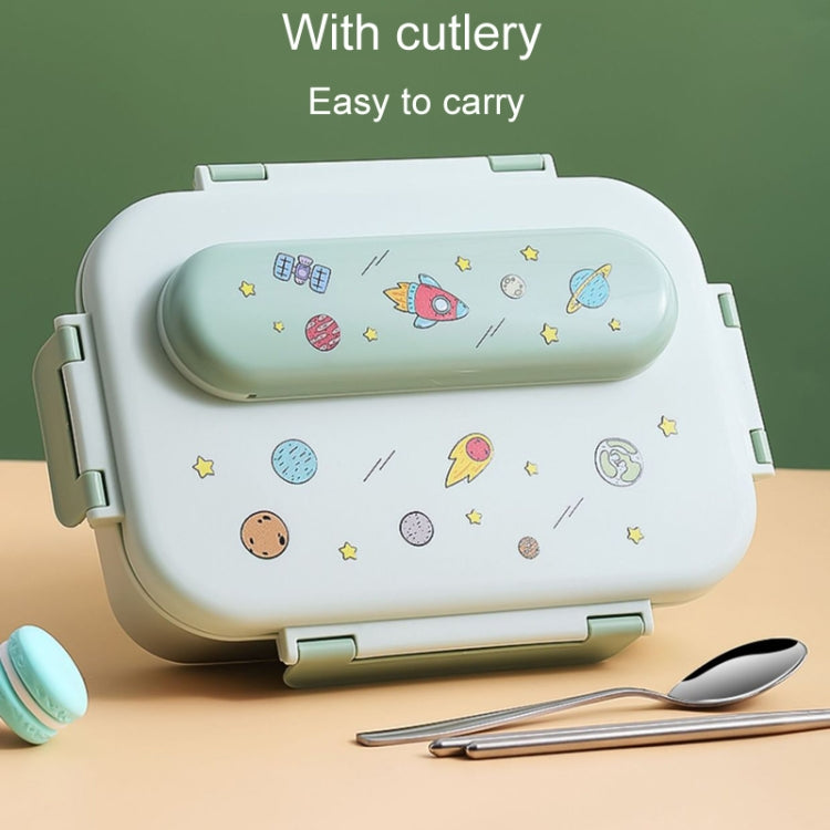 316 Stainless Steel Insulated Lunch Box Children Portable Compartment Lunch Case, Style: Blue 3 Grids by bashfashion