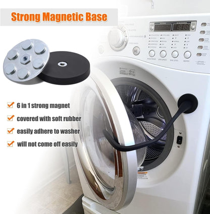 Universal Flexible Magnetic Washing Machine Door Stopper Front Load Washer Door Prop 43mm Black by bashfashion