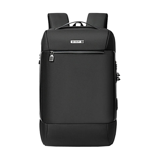 SKV B20453 Men Business Casual Multifunctional Double Shoulder Bag Large Capacity Laptop Backpack(Black) by SKV