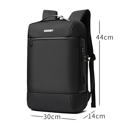 SKV B20453 Men Business Casual Multifunctional Double Shoulder Bag Large Capacity Laptop Backpack(Black) by SKV