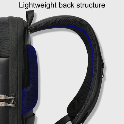 SKV B20453 Men Business Casual Multifunctional Double Shoulder Bag Large Capacity Laptop Backpack(Blue) by SKV