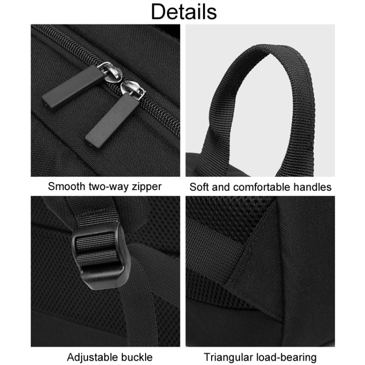 SKV B22016 Men Business Casual Double Shoulder Bag Outdoor Travel Laptop Backpack(Gray Blue) by SKV