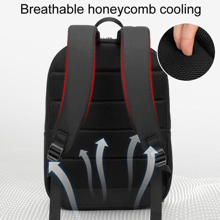 SKV B22016 Men Business Casual Double Shoulder Bag Outdoor Travel Laptop Backpack(Black) by SKV