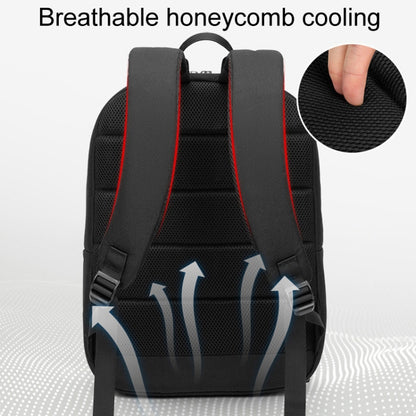 SKV B22016 Men Business Casual Double Shoulder Bag Outdoor Travel Laptop Backpack(Black) by SKV