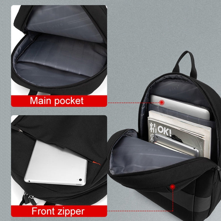 SKV B22016 Men Business Casual Double Shoulder Bag Outdoor Travel Laptop Backpack(Gray Blue) by SKV