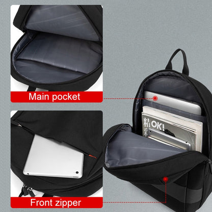 SKV B22016 Men Business Casual Double Shoulder Bag Outdoor Travel Laptop Backpack(Gray Blue) by SKV