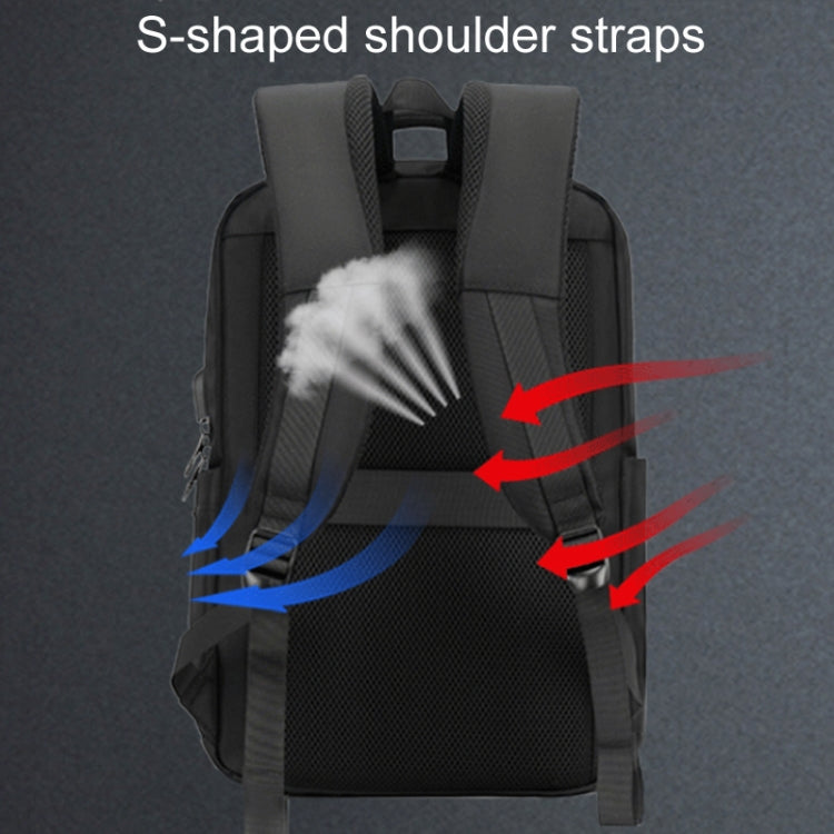 SKV B23889 Men Large Capacity Double-Shoulder Business Laptop Bag(Black) by SKV