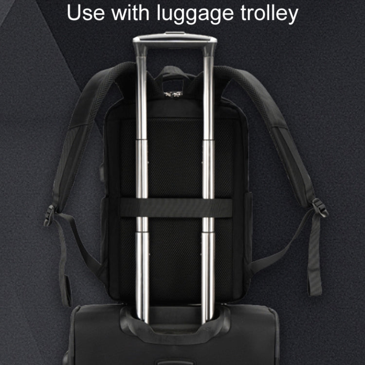 SKV B23889 Men Large Capacity Double-Shoulder Business Laptop Bag(Black) by SKV