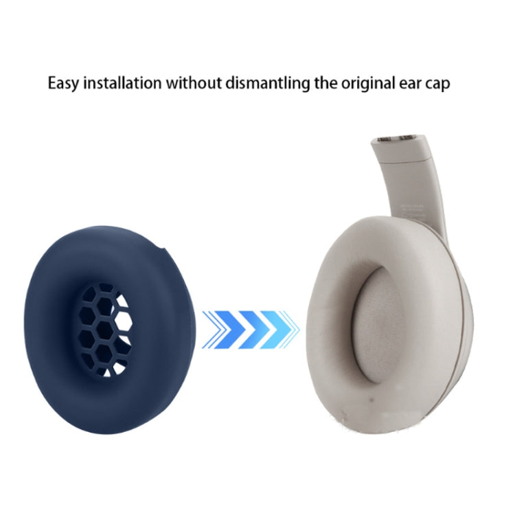 For Beats Studio Pro Headphones Silicone Cover Ear Cushion(Deep Blue) by bashfashion