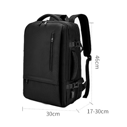SKV BLB2006 Men Business Travel Double Shoulder Bag Large Capacity Casual Laptop Backpack(Black) by SKV