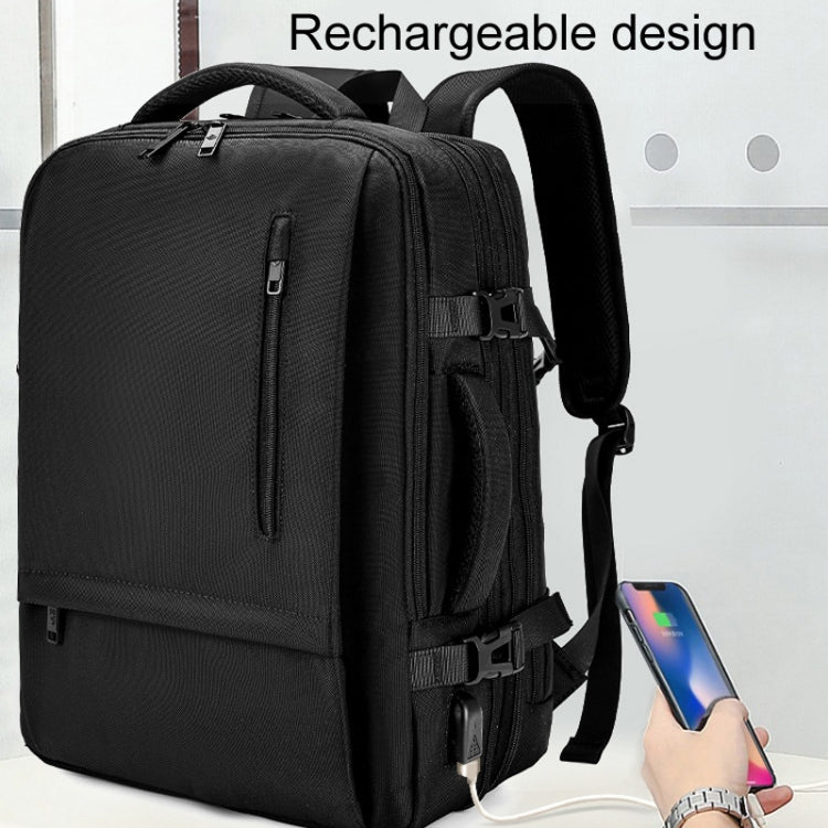 SKV BLB2006 Men Business Travel Double Shoulder Bag Large Capacity Casual Laptop Backpack(Black) by SKV