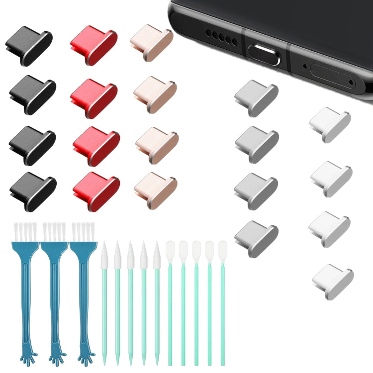 Metal Dust Plug Cleaning Kit For TYPE-C Interface Mobile Phones(Rose Gold) by bashfashion