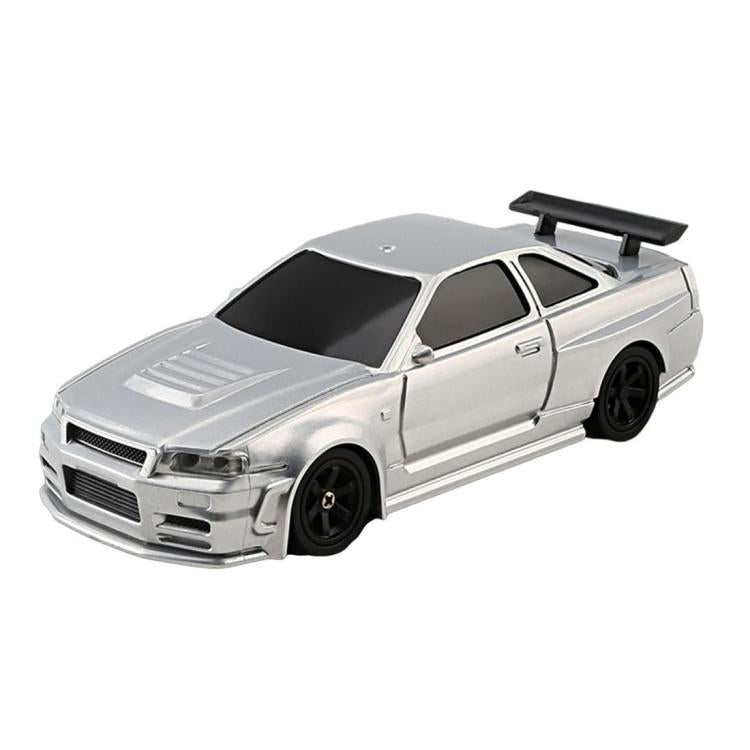 1:43 Full Scale Mini 4WD Drifting Charging Remote Control Car, Color: 4304 Silver GTR by bashfashion