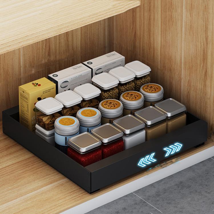 Extensible (30-46cm) Pull-out Cabinet Organizer Storage Rack Slide-out Drawer 43cm Black by bashfashion