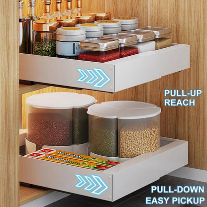 Extensible (30-46cm) Pull-out Cabinet Organizer Storage Rack Slide-out Drawer 53cm White by bashfashion