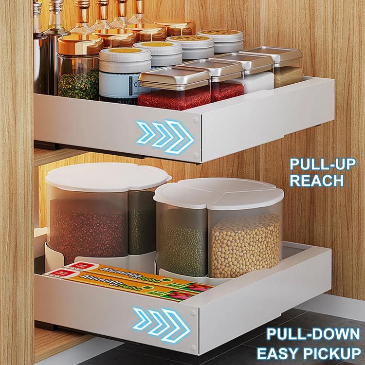 Extensible (30-46cm) Pull-out Cabinet Organizer Storage Rack Slide-out Drawer 43cm Black by bashfashion