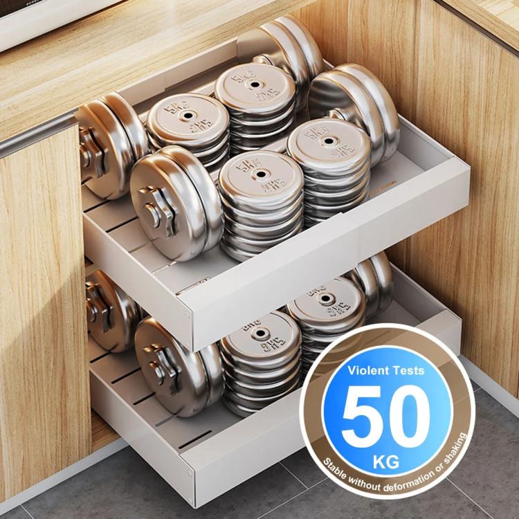 Extensible (30-46cm) Pull-out Cabinet Organizer Storage Rack Slide-out Drawer 43cm Black by bashfashion